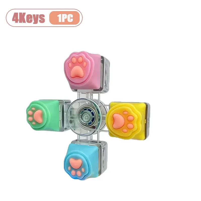 Porte-clés Patte de Chat pour Clavier Mécanique, Fidget Spinner Anti-Stress 13