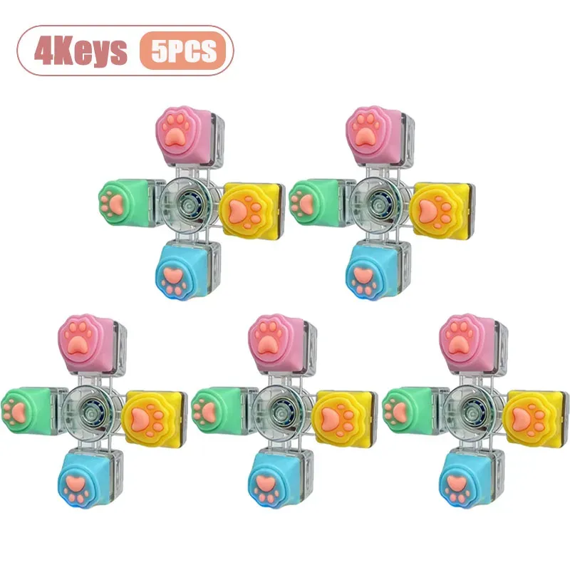 Porte-clés Patte de Chat pour Clavier Mécanique, Fidget Spinner Anti-Stress 11