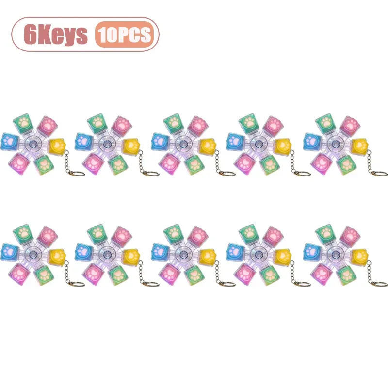 Porte-clés Patte de Chat pour Clavier Mécanique, Fidget Spinner Anti-Stress 7