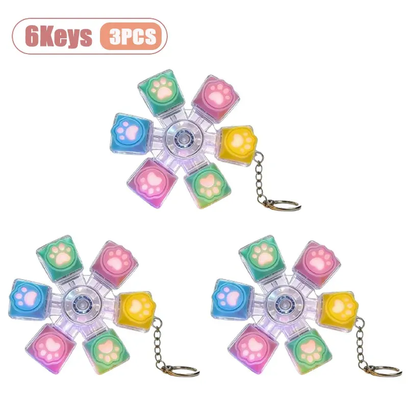 Porte-clés Patte de Chat pour Clavier Mécanique, Fidget Spinner Anti-Stress 20