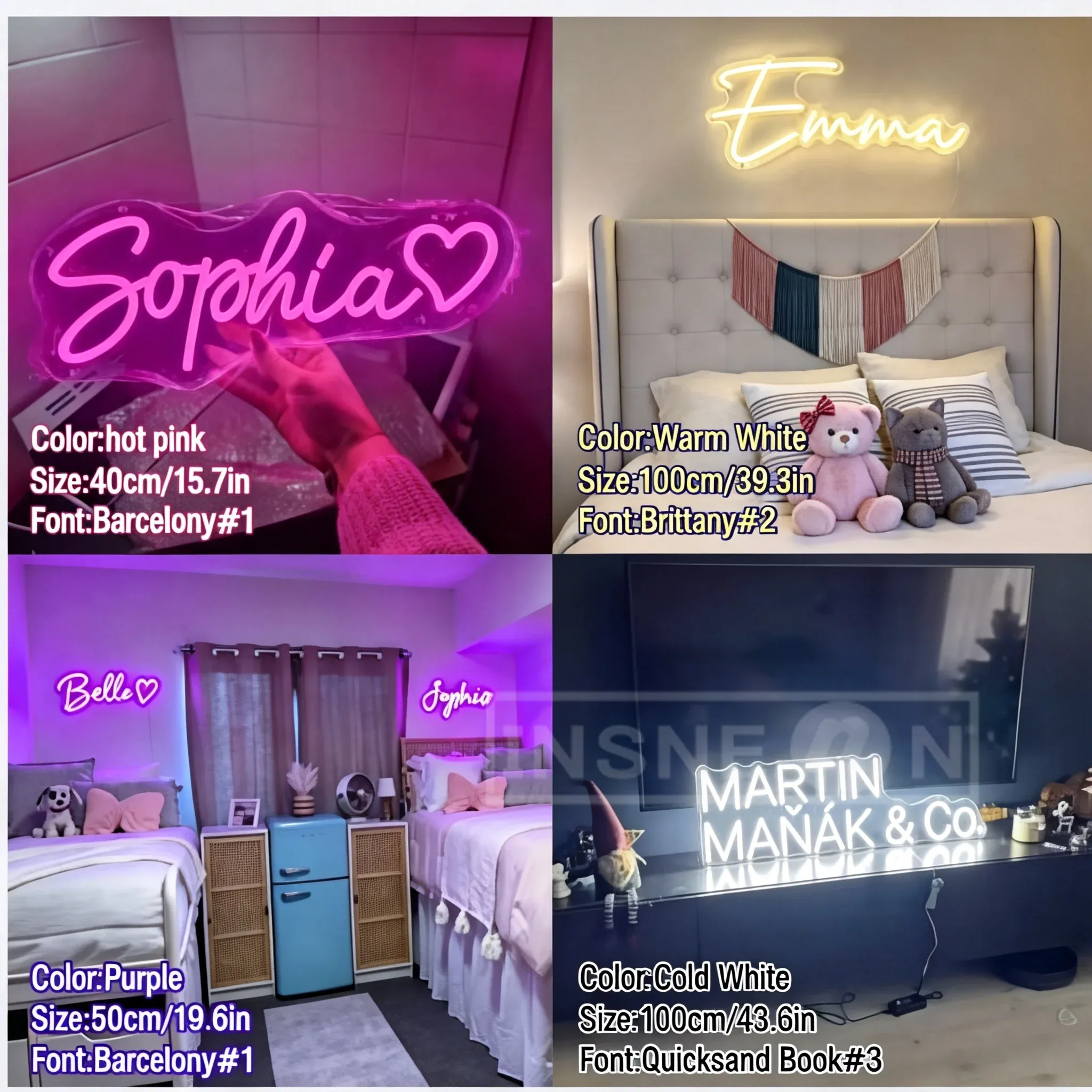 Enseigne au néon LED personnalisée pour chambre d'enfant et d'adolescent 3