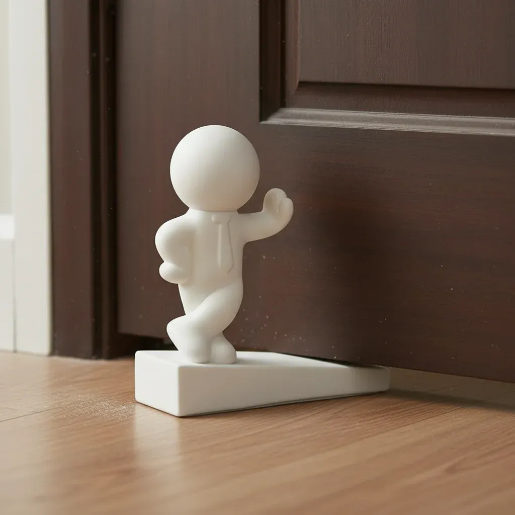 Butée de porte décorative en forme de personnage de dessin animé, antidérapante, sans perçage, anti-collision, pour la maison et la chambre, 1 pièce - Image 1