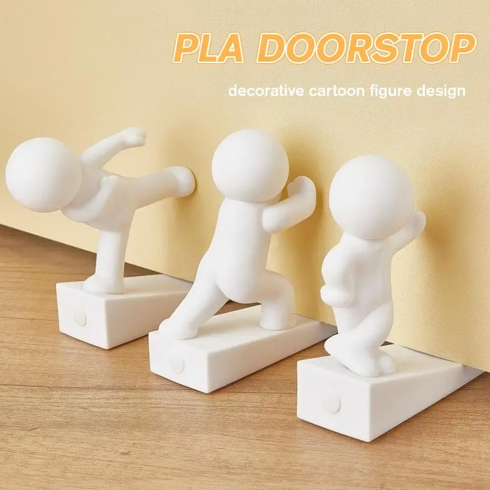 Butée de porte décorative en forme de personnage de dessin animé, antidérapante, sans perçage, anti-collision, pour la maison et la chambre, 1 pièce 4