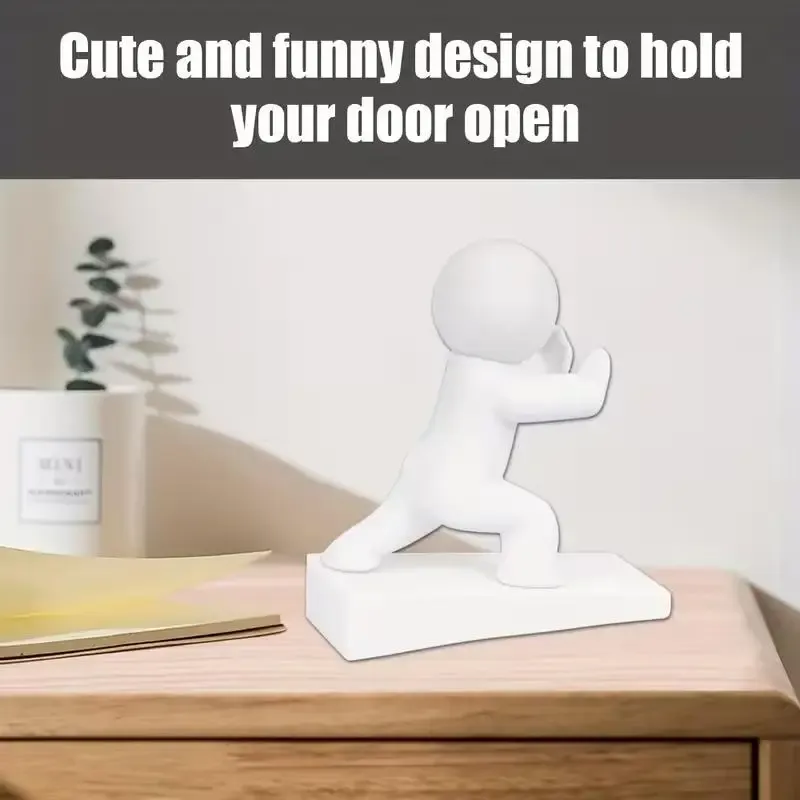 Butée de porte humanoïde blanche, finition
