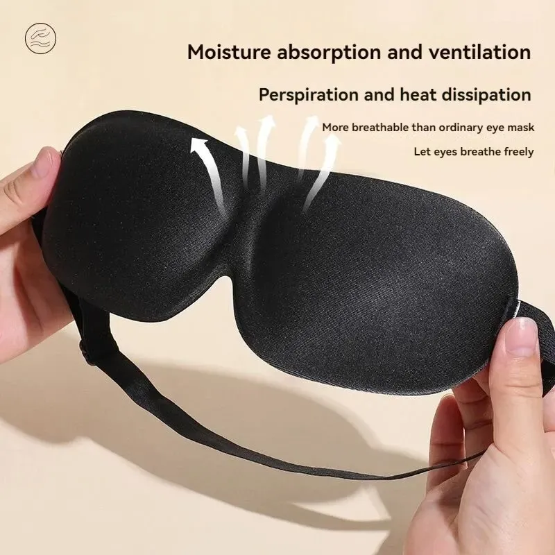 Masque de sommeil 3D occultant, sans marque ni pression sur le nez, coloris uni, idéal pour les étudiants et les pauses déjeuner 2