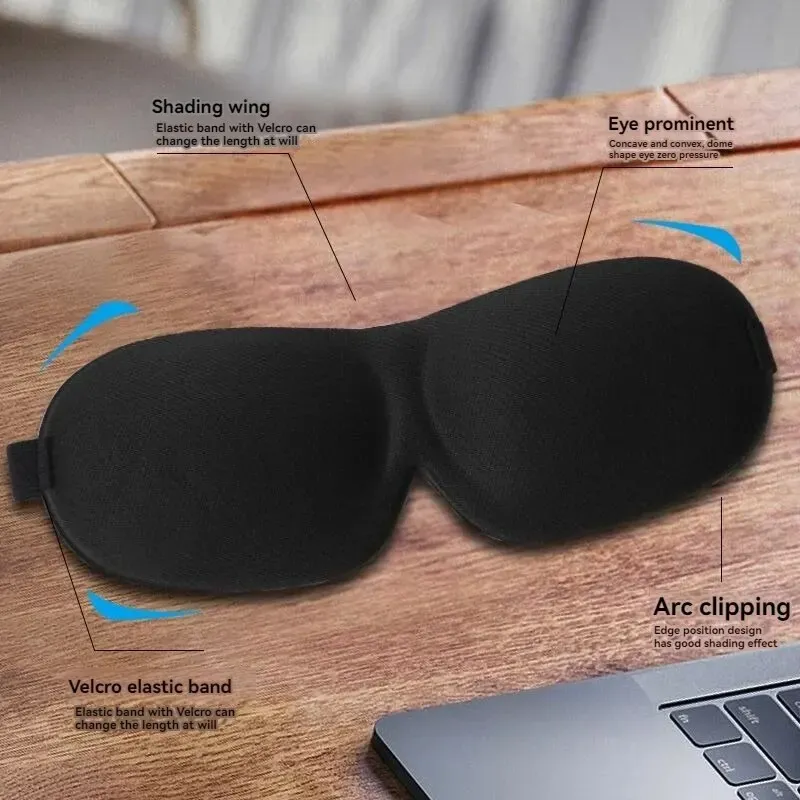 Masque de sommeil 3D occultant, sans marque ni pression sur le nez, coloris uni, idéal pour les étudiants et les pauses déjeuner 4