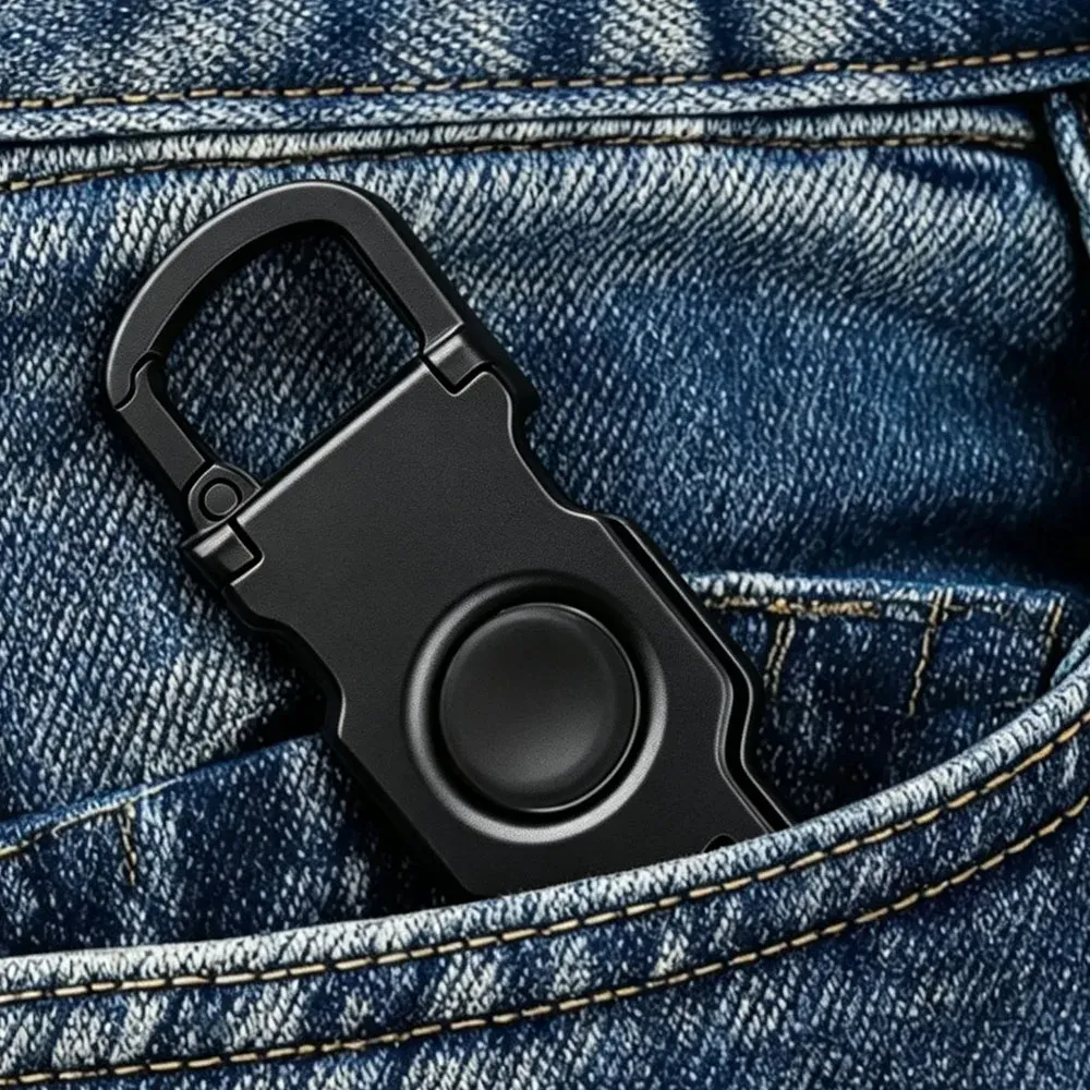 KEBIDU Support de téléphone pliable en ABS avec porte-clés antidérapant, réglable et portable, idéal pour les voyages et le plein air, support de bureau avec fonction fidget spinner 6