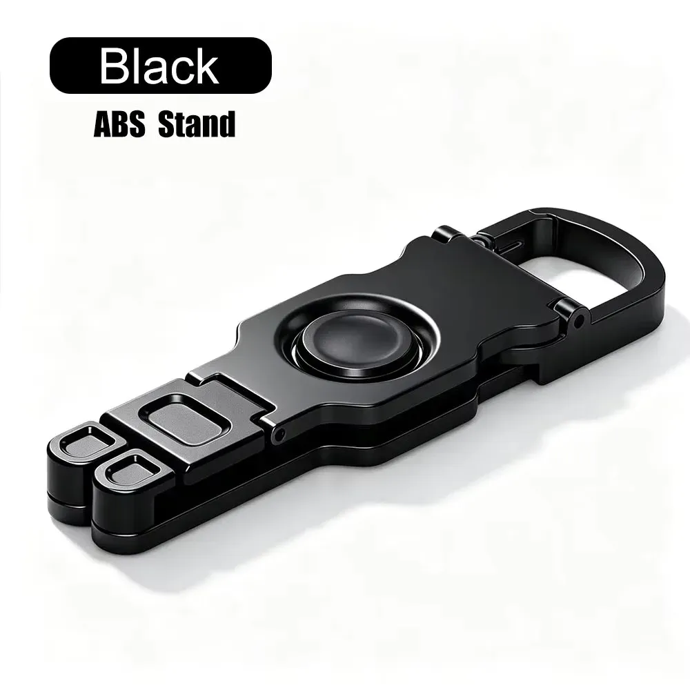 KEBIDU Support de téléphone pliable en ABS avec porte-clés antidérapant, réglable et portable, idéal pour les voyages et le plein air, support de bureau avec fonction fidget spinner 8