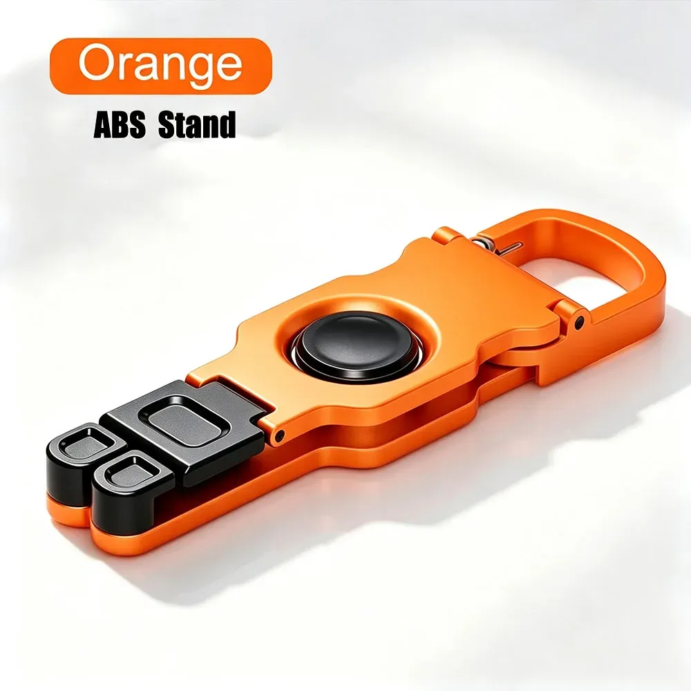 KEBIDU Support de téléphone pliable en ABS avec porte-clés antidérapant, réglable et portable, idéal pour les voyages et le plein air, support de bureau avec fonction fidget spinner 7