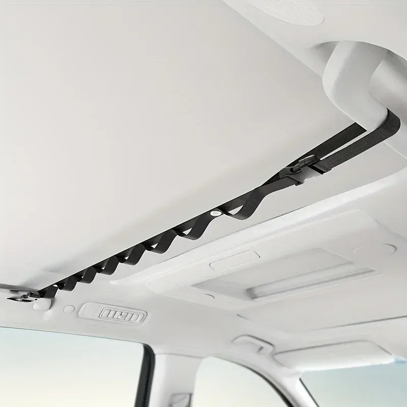 Corde de suspension portable pour vêtements en voiture, grande capacité, pour sièges arrière, avec crochets de rangement et de fixation, accessoires d'intérieur automobile 7