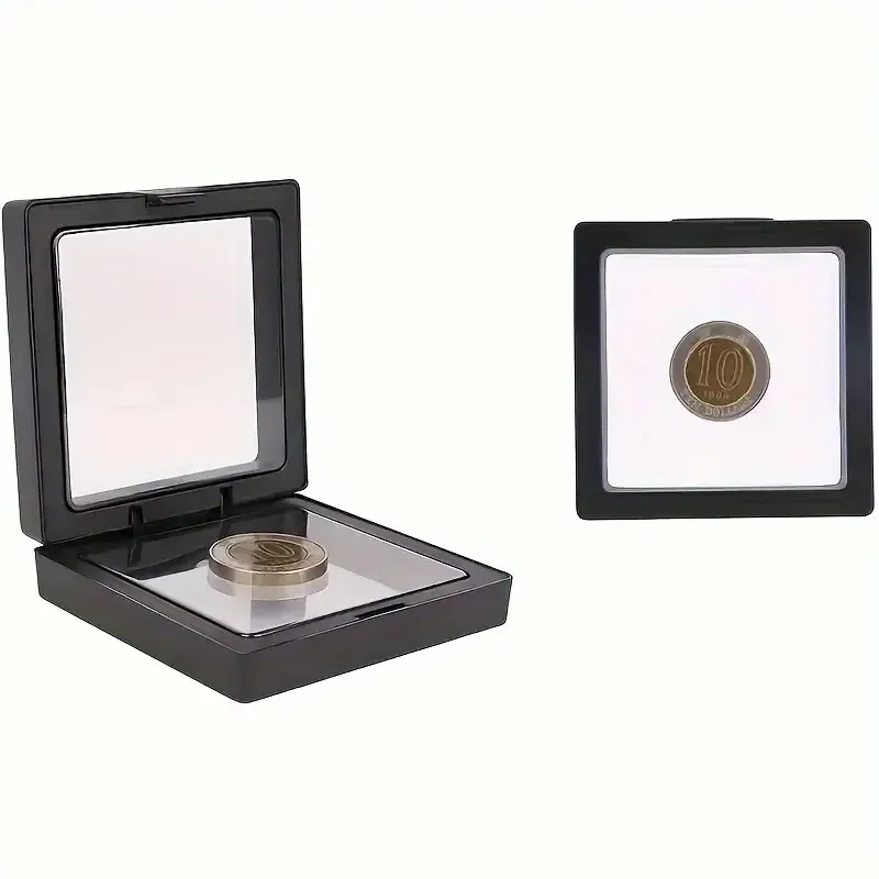 Présentoirs flottants Clearview 3D en acrylique transparent, boîte de rangement pour bijoux anti-poussière, organisateur suspendu, lot de 20 pièces 4