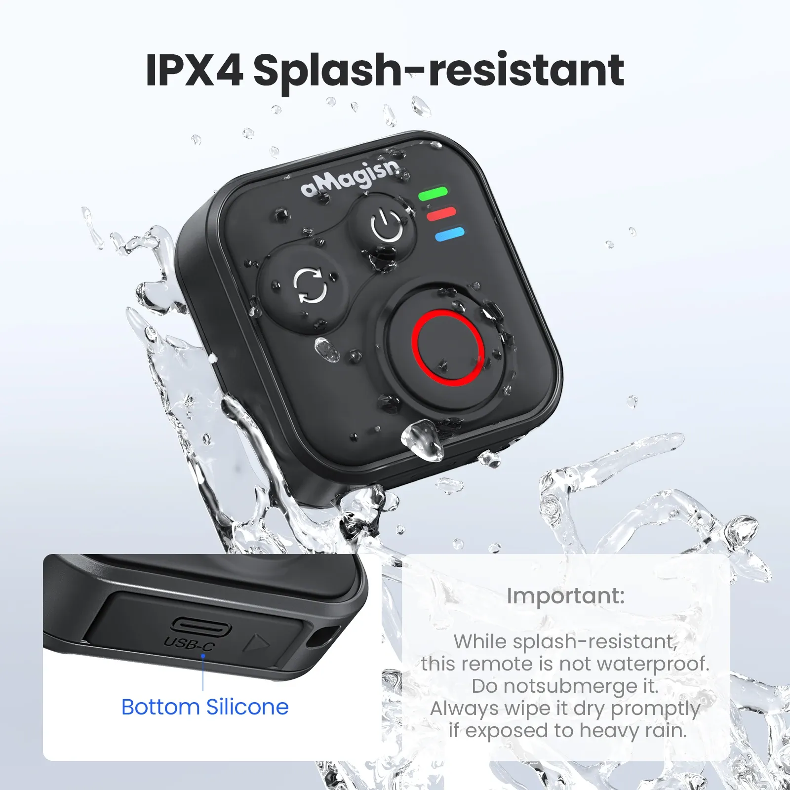 Télécommande Bluetooth sans fil pour Insta360 X6/X5/X4/Ace Pro 2 et GoPro Hero 13/12, avec dragonne – Accessoires pour caméra sport 4