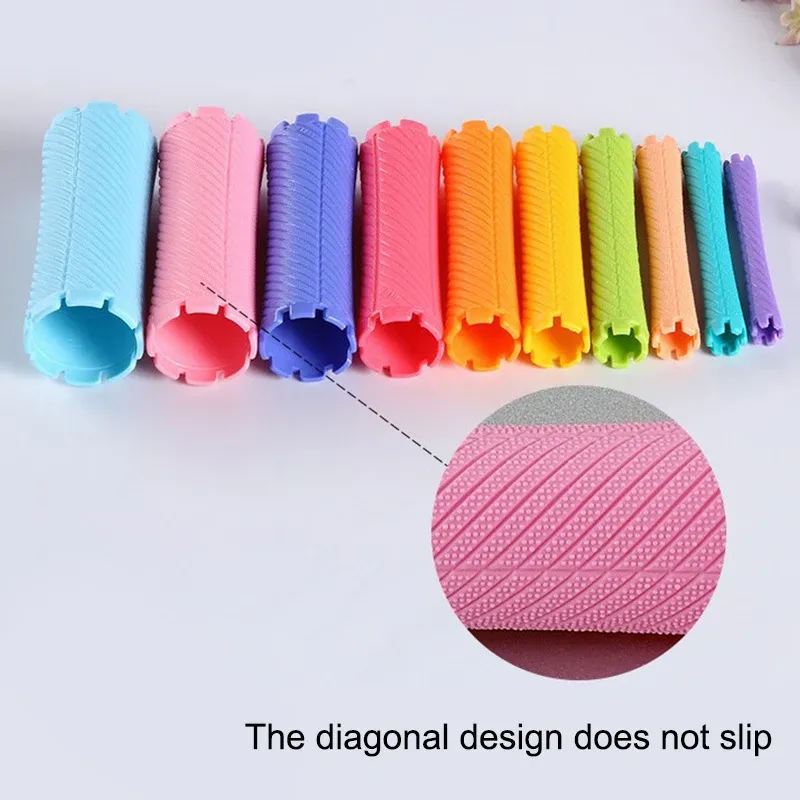 10 pièces Outils de permanente DIY sans chaleur, bâtonnets à cheveux allongés, design creux, boucleurs spirale pour boucles magiques, kits de coiffure pour cheveux bouclés

Wait, that repeats the source text, which is already in French. Here is a cleaner version:

Kit de 10 bigoudis spirale sans chaleur pour boucles magiques, tiges creuses allongées pour coiffure DIY 2