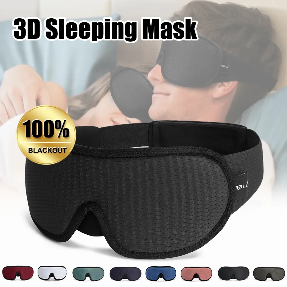 Masque de sommeil 3D occultant, doux et rembourré, bandeau pour les yeux, aide au sommeil - Image 1