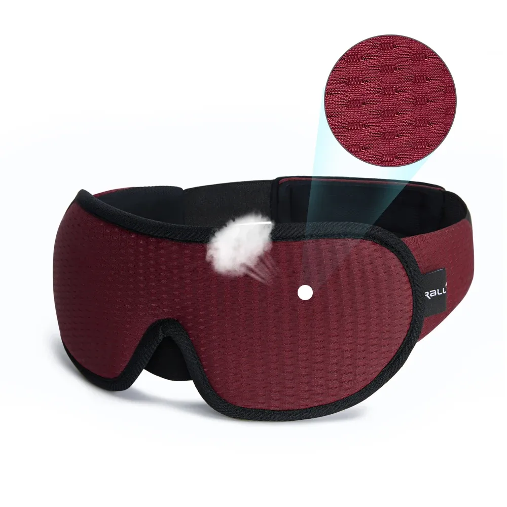 Masque de sommeil 3D occultant, doux et rembourré, bandeau pour les yeux, aide au sommeil 9