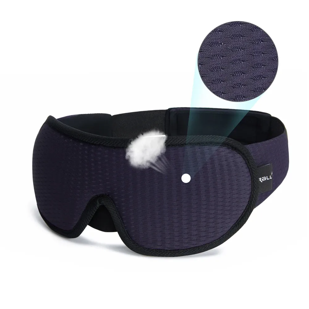 Masque de sommeil 3D occultant, doux et rembourré, bandeau pour les yeux, aide au sommeil 12