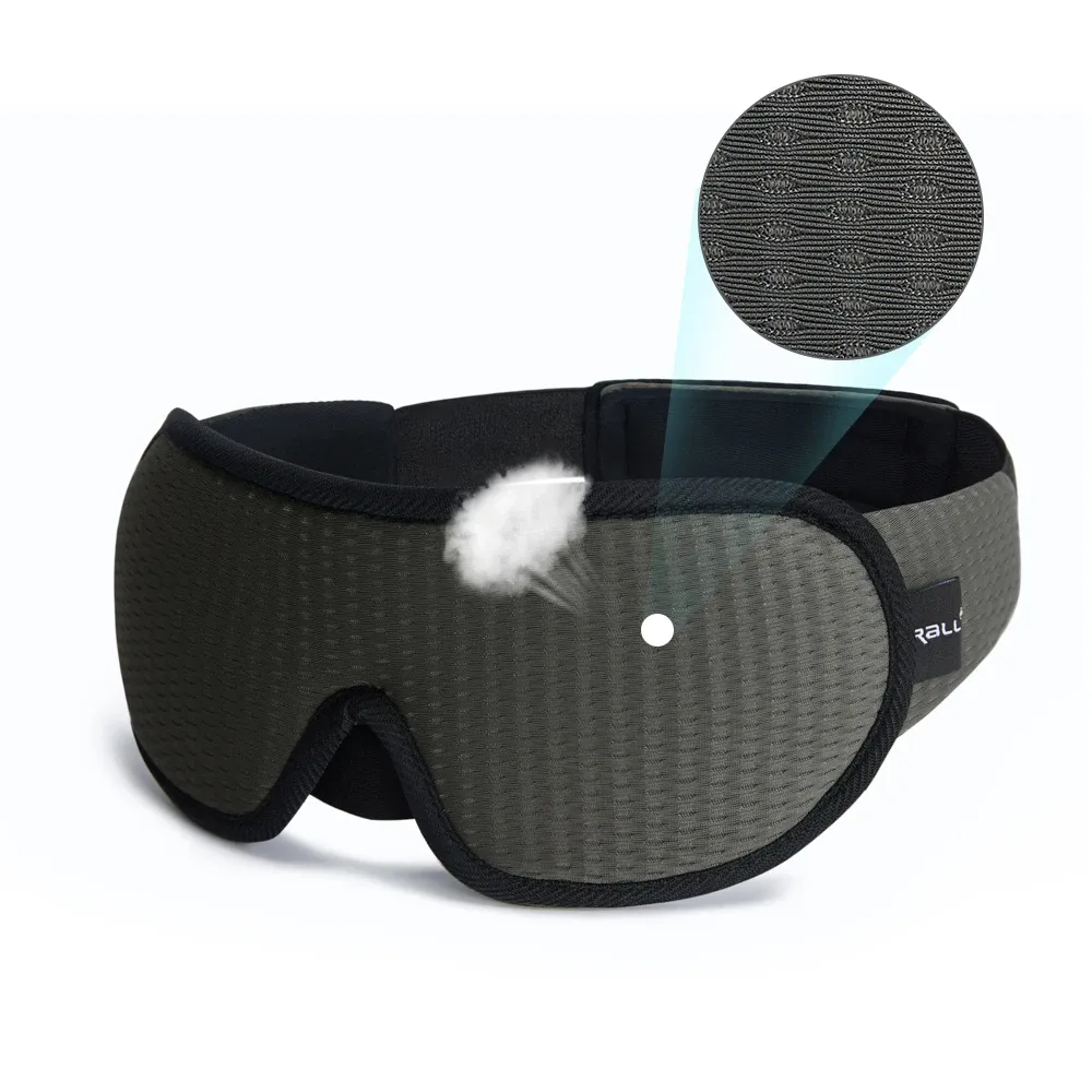 Masque de sommeil 3D occultant, doux et rembourré, bandeau pour les yeux, aide au sommeil 11