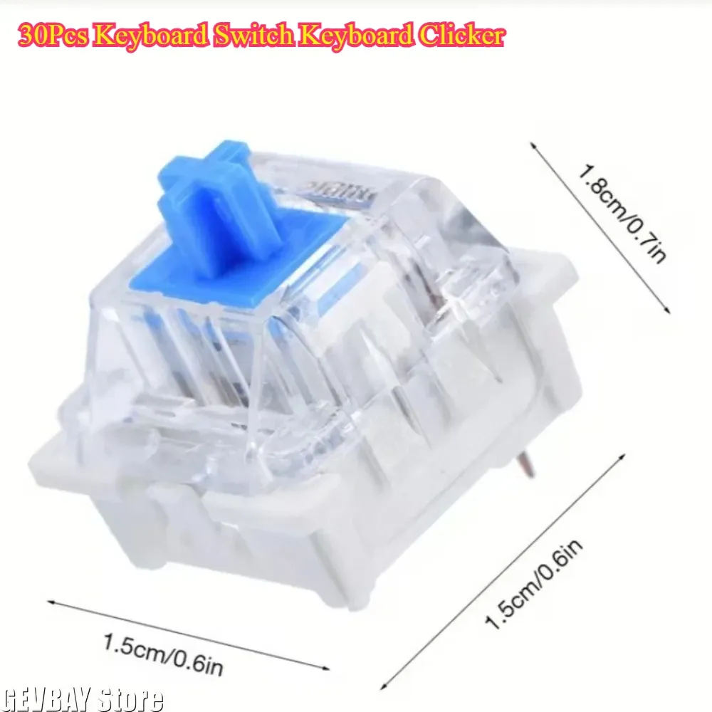Lot de 30 interrupteurs de remplacement pour clavier mécanique, 2 broches métalliques