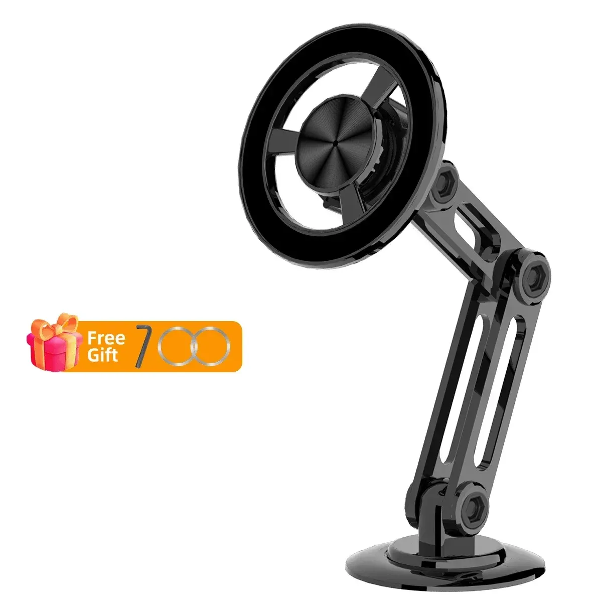 Support magnétique pour téléphone de voiture en métal, rotation 720°, pliable, compatible MagSafe, fixation sur grille d'aération 7