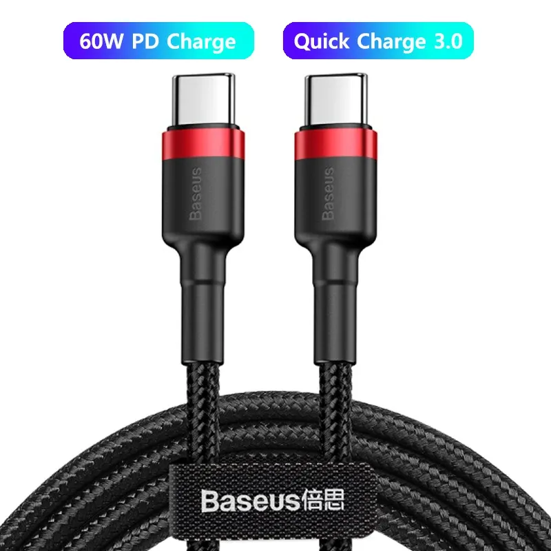 Câble USB-C vers USB-C Baseus 100 W / 5 A, charge rapide PD pour iPhone 17, iPhone 16, MacBook, Samsung et Xiaomi 11