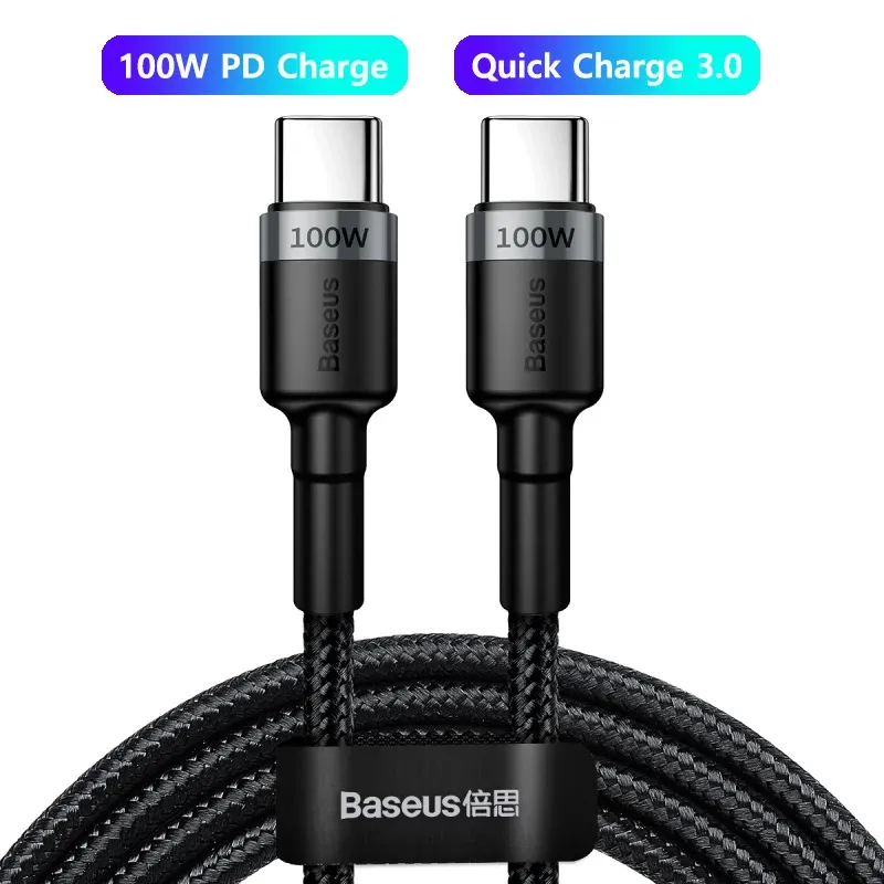 Câble USB-C vers USB-C Baseus 100 W / 5 A, charge rapide PD pour iPhone 17, iPhone 16, MacBook, Samsung et Xiaomi 8
