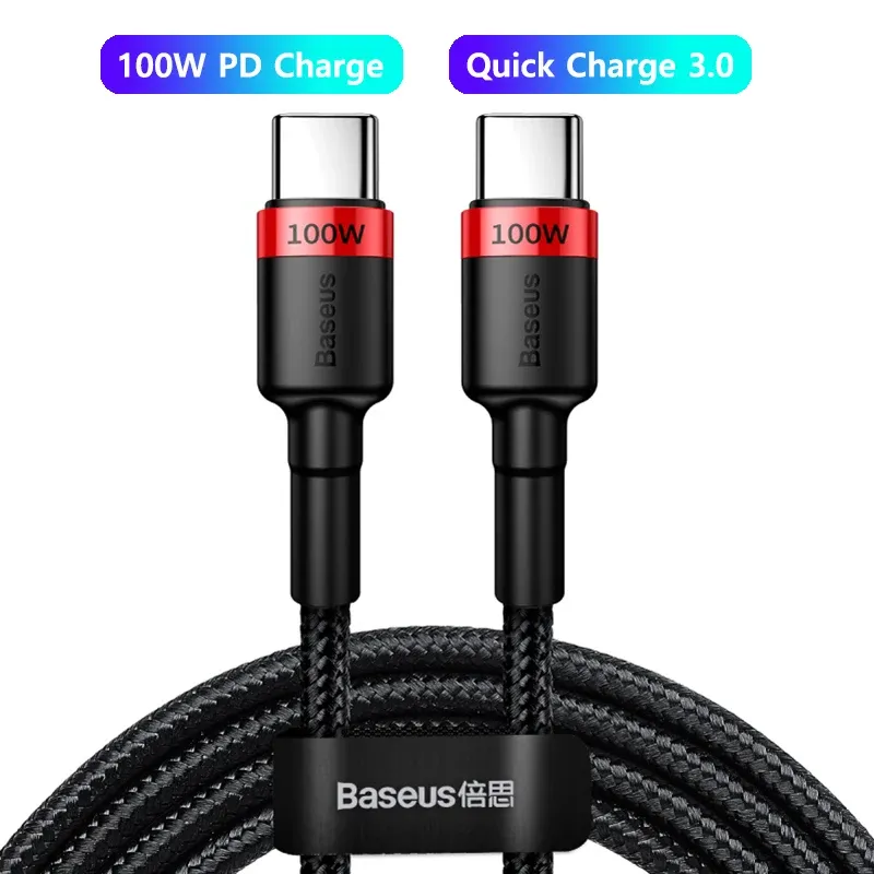 Câble USB-C vers USB-C Baseus 100 W / 5 A, charge rapide PD pour iPhone 17, iPhone 16, MacBook, Samsung et Xiaomi 7