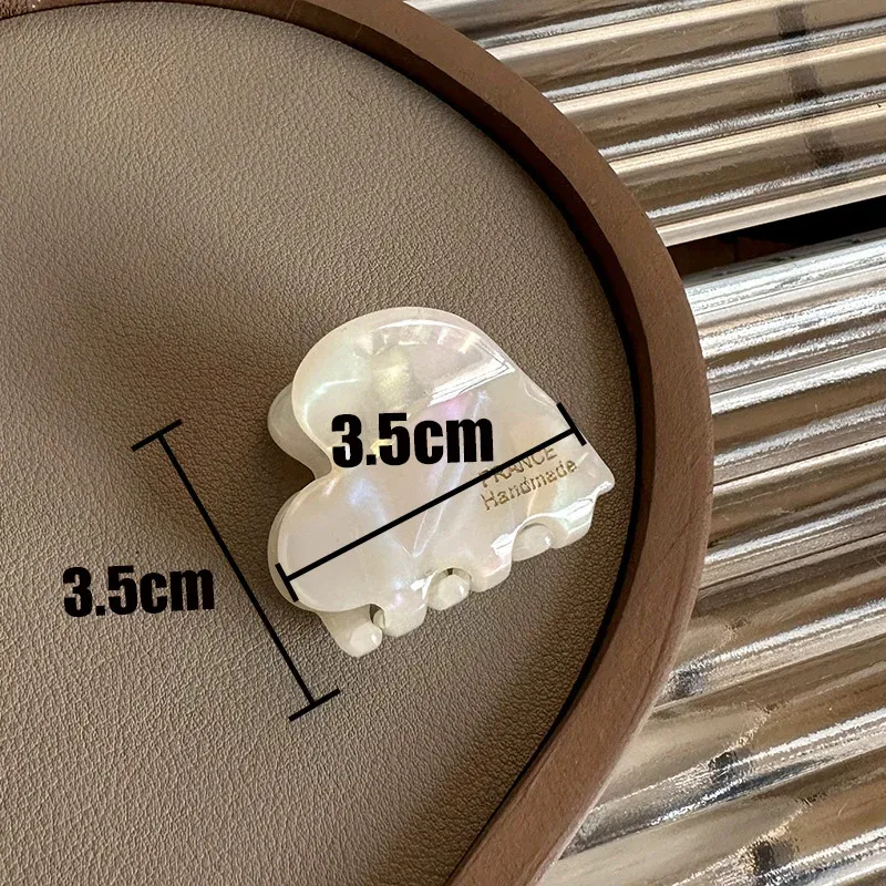 Mini pince à cheveux en acétate de 3,5 cm, pince crabe pour filles, jolies pinces à cheveux en forme de cœur, accessoires pour cheveux pour femmes 6