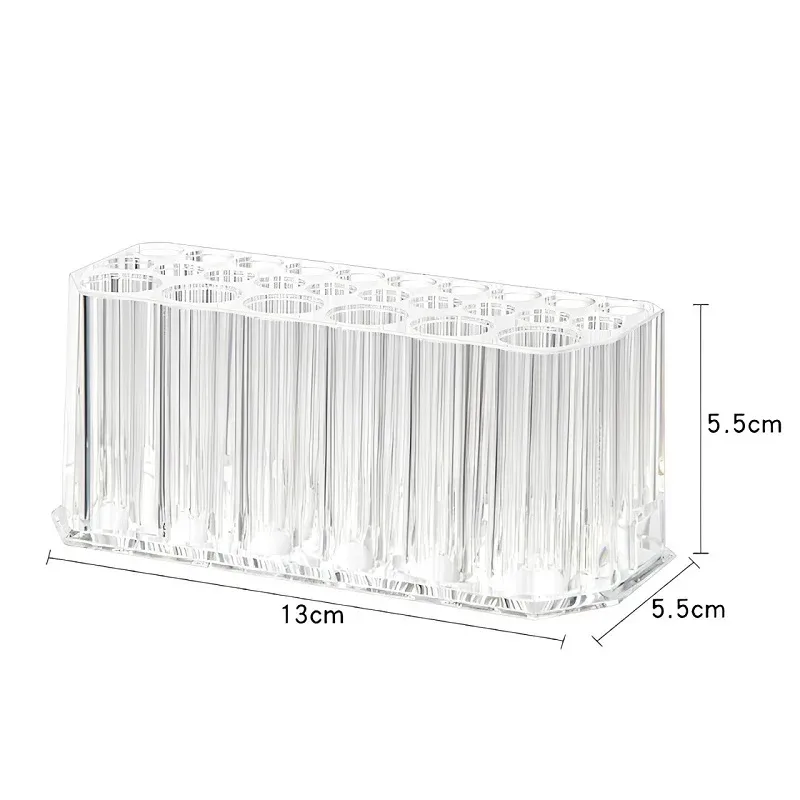 Organisateur de brosses à ongles en acrylique, 26 trous, kit de nail art, support de rangement pour outils de maquillage et cosmétiques 6