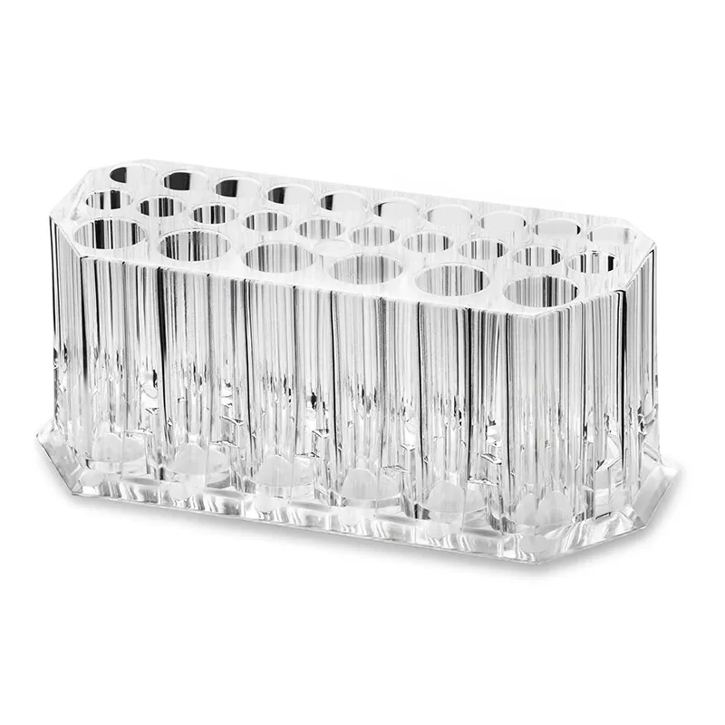 Organisateur de brosses à ongles en acrylique, 26 trous, kit de nail art, support de rangement pour outils de maquillage et cosmétiques 10