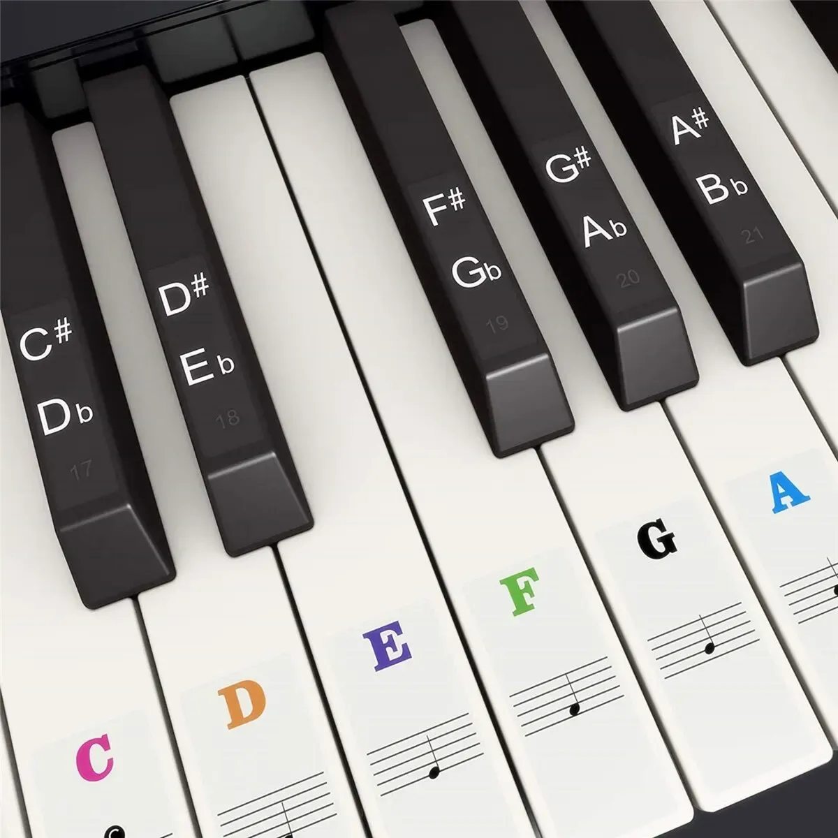 Autocollants pour clavier de piano, étiquettes pour claviers 37, 49, 54, 61 et 88 touches, noir et blanc, musique électronique - Image 1