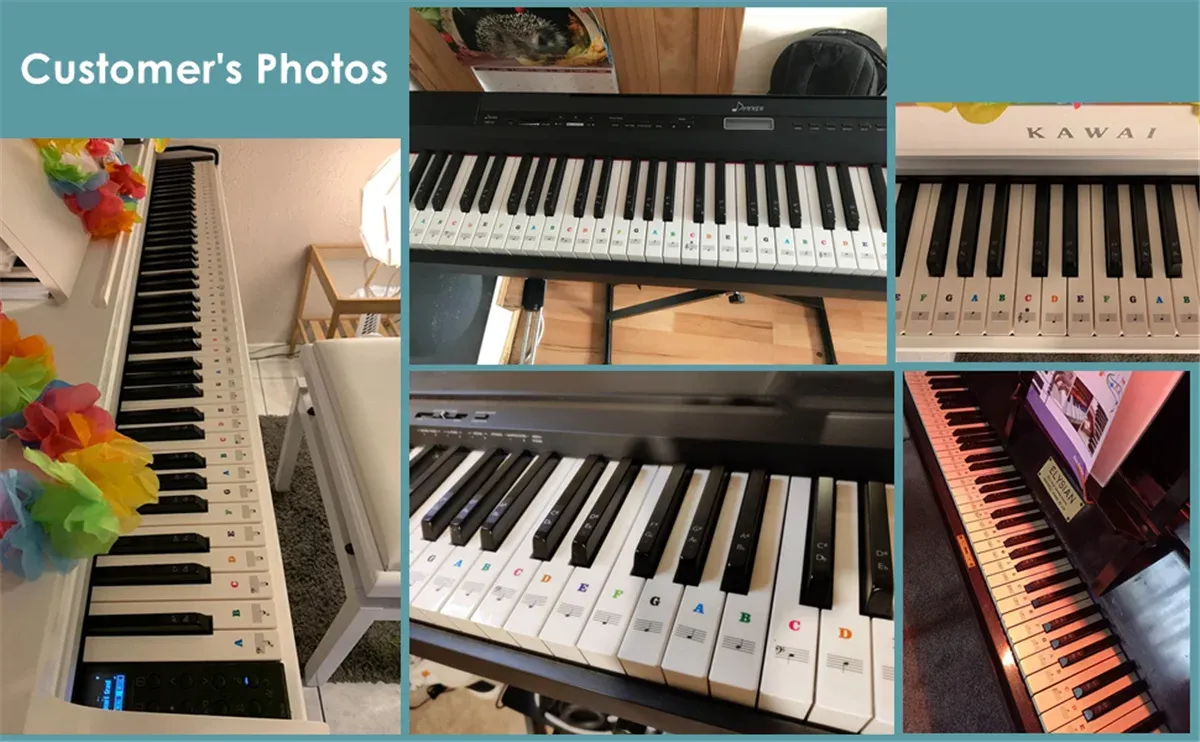 Autocollants pour clavier de piano, détail