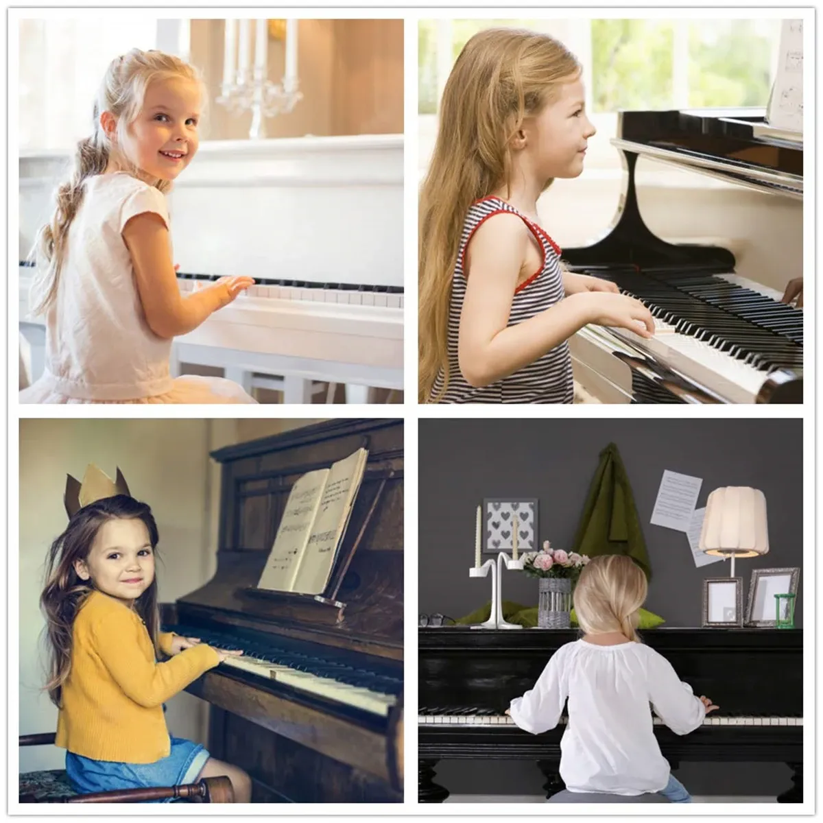 Autocollants pour clavier de piano, finition