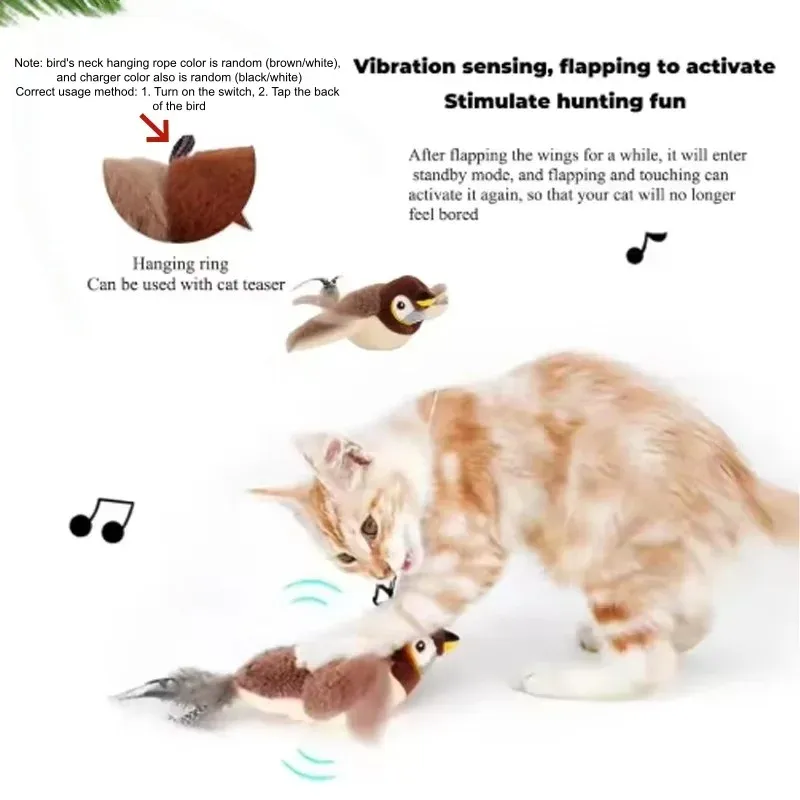 Jouet interactif oiseau pour chat et chien