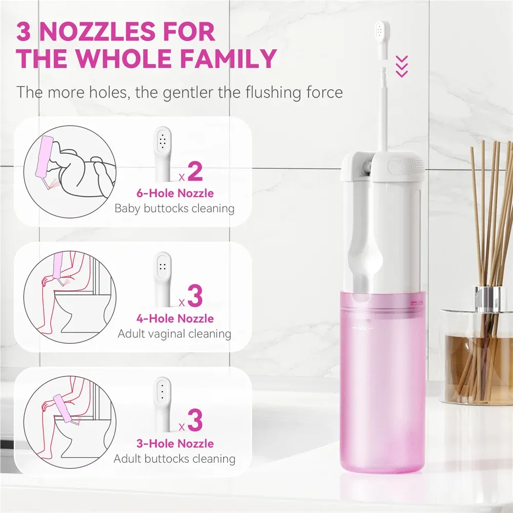 Détail du bidet portable et de sa buse