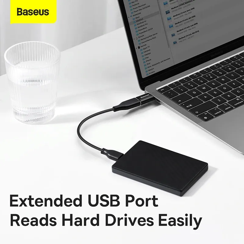 Adaptateur OTG USB 3.1 Type-C vers USB-A Baseus, mâle USB-C vers femelle USB-A, convertisseur compatible MacBook, Samsung et Xiaomi, transfert de données jusqu'à 10 Gbps 4