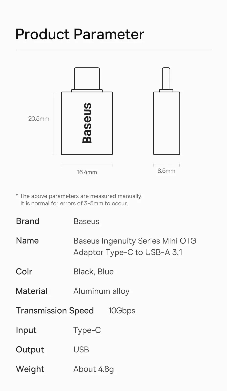 Adaptateur USB-C vers USB-A, finitions