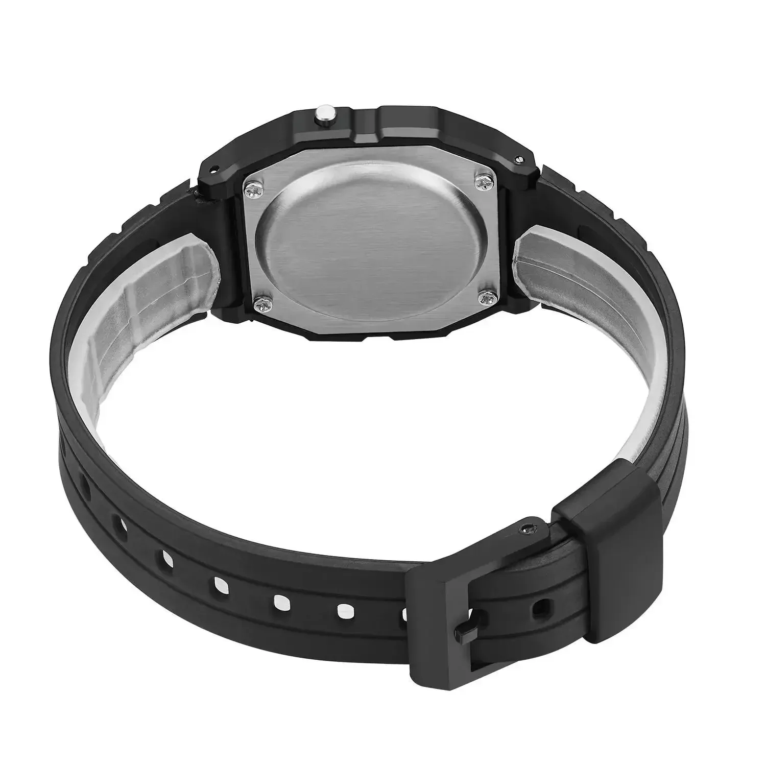 Montre digitale LED de sport pour homme, cadran carré, bracelet en silicone 6