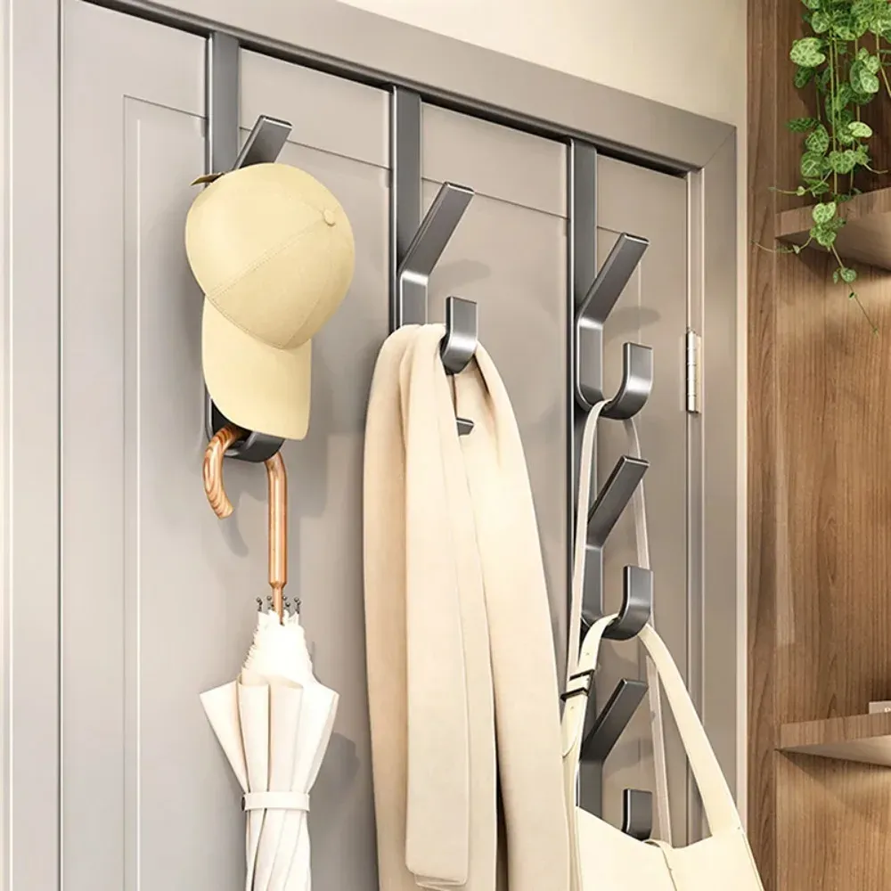 Crochet de porte facile à installer - Porte-manteau en métal robuste pour vêtements, chapeaux et sacs - Design compact, idéal pour la chambre - Image 1