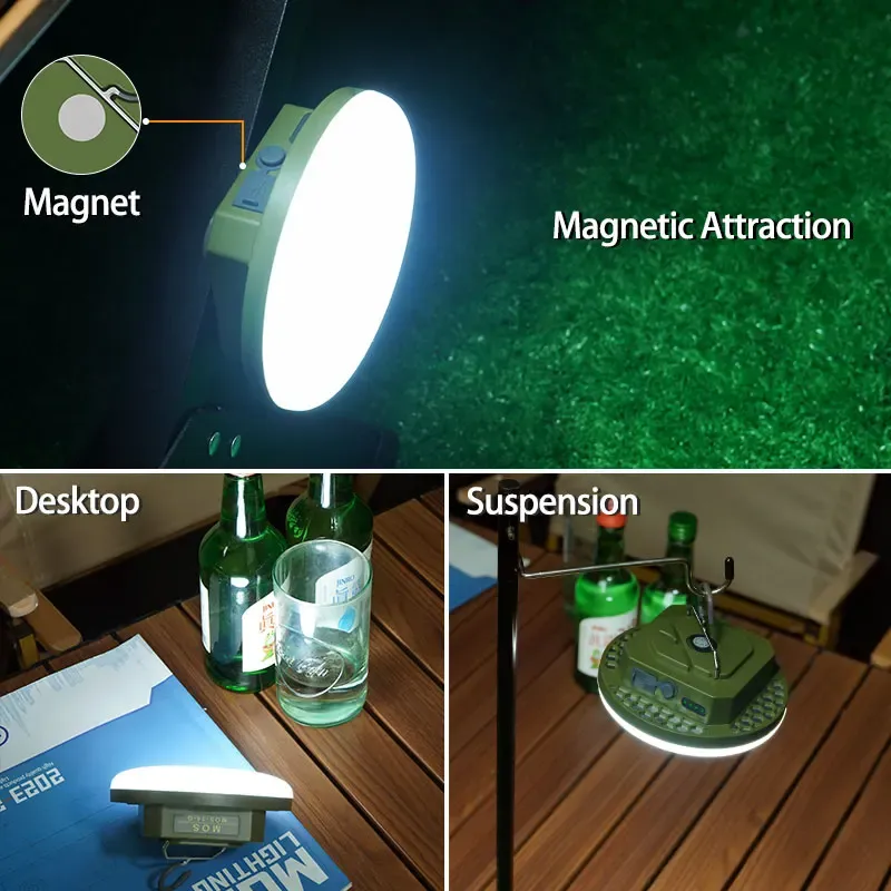Lanterne de camping rechargeable MOSLIGHTING 9900 mAh avec aimant, lampe de poche portable et lampe de tente LED de travail à lumière puissante 5