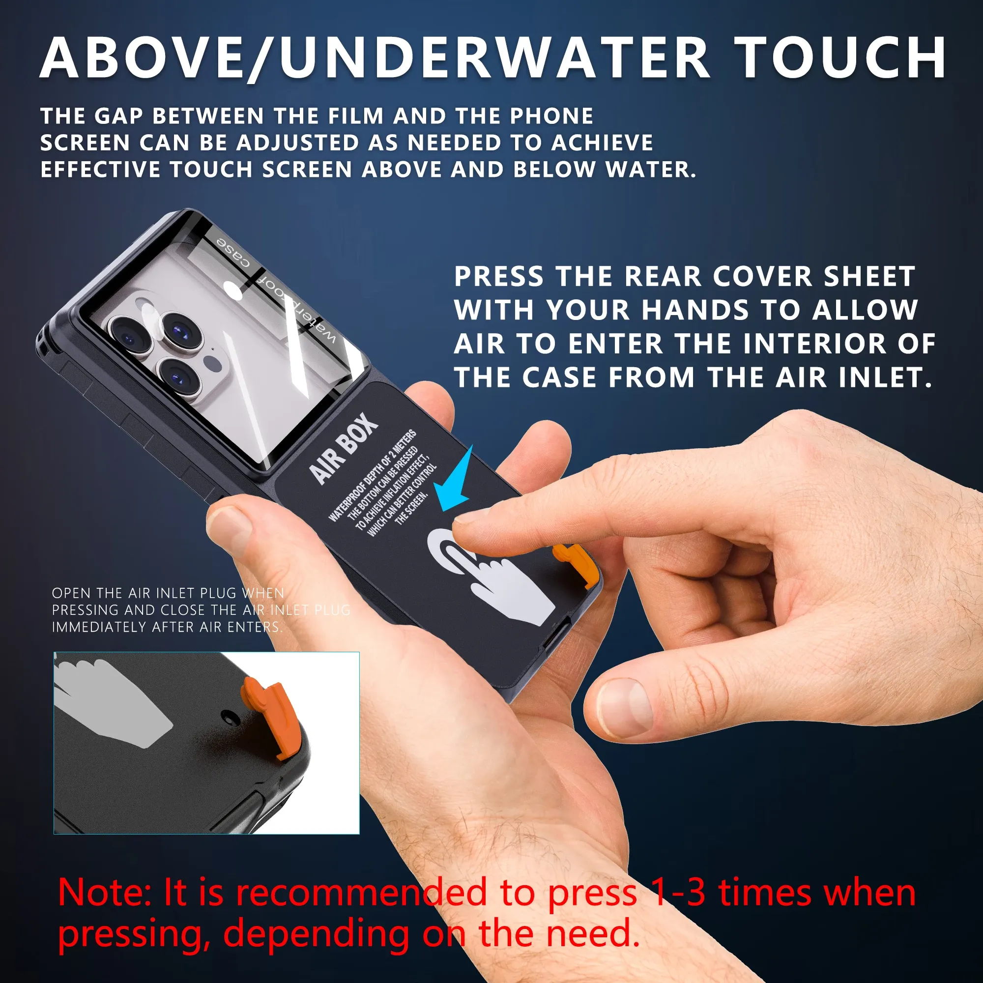 Pochette étanche IP68 pour téléphone, compatible écran tactile, avec cordon, pour écrans jusqu'à 6,9 pouces 3