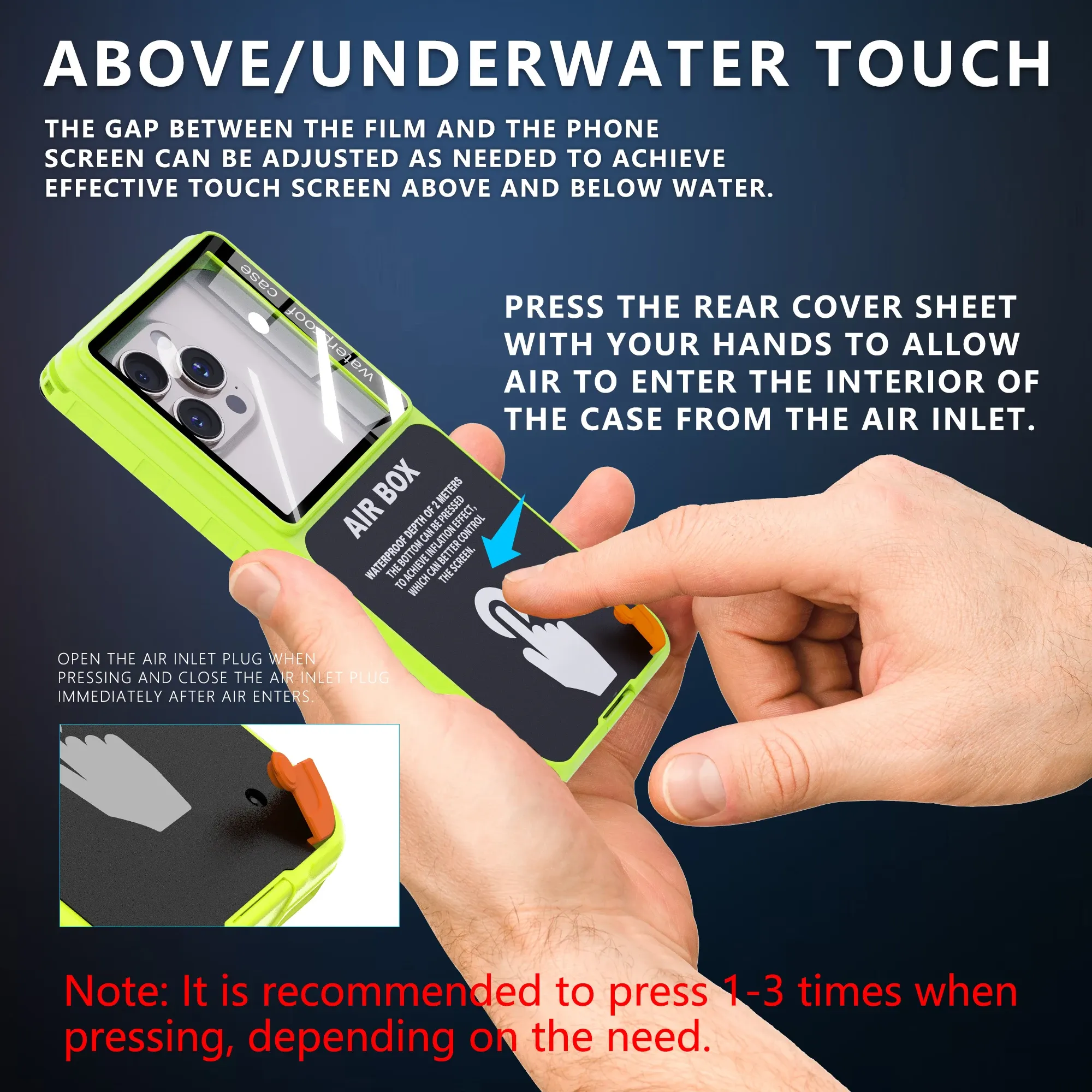 Pochette étanche IP68 pour téléphone, compatible écran tactile, avec cordon, pour écrans jusqu'à 6,9 pouces 5