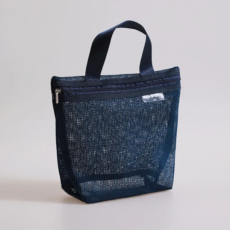 Sacs de rangement en maille HOMEFISH pour maquillage et articles de toilette, sacs de voyage portables, organisateur suspendu pour douche et salle de bain 7