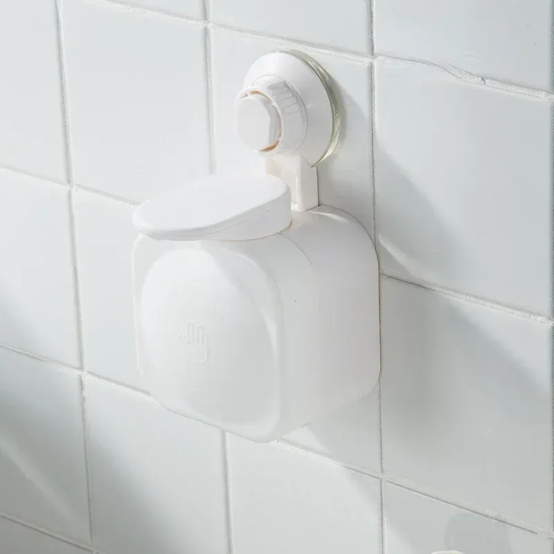 Distributeur de savon liquide mural 8,5 x 9 x 15 cm, type pompe à main, distributeur de mousse liquide, avec ventouse, pour salle de bains 7