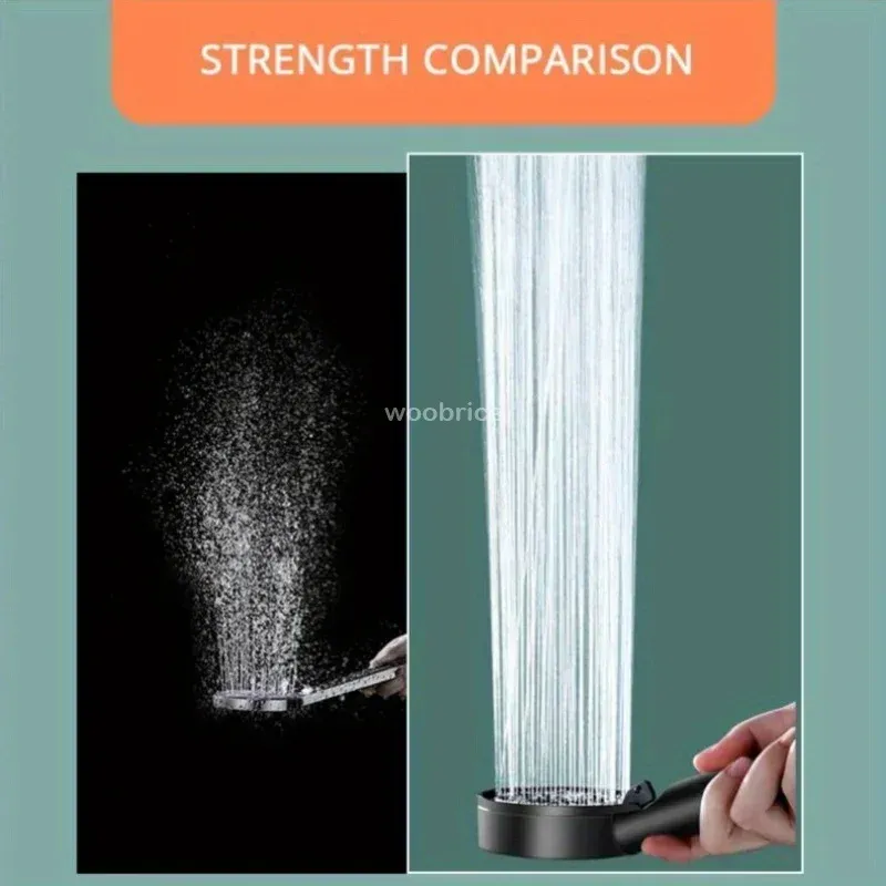 Pommeau de douche haute pression à 5 modes, économie d'eau, avec accessoires 4