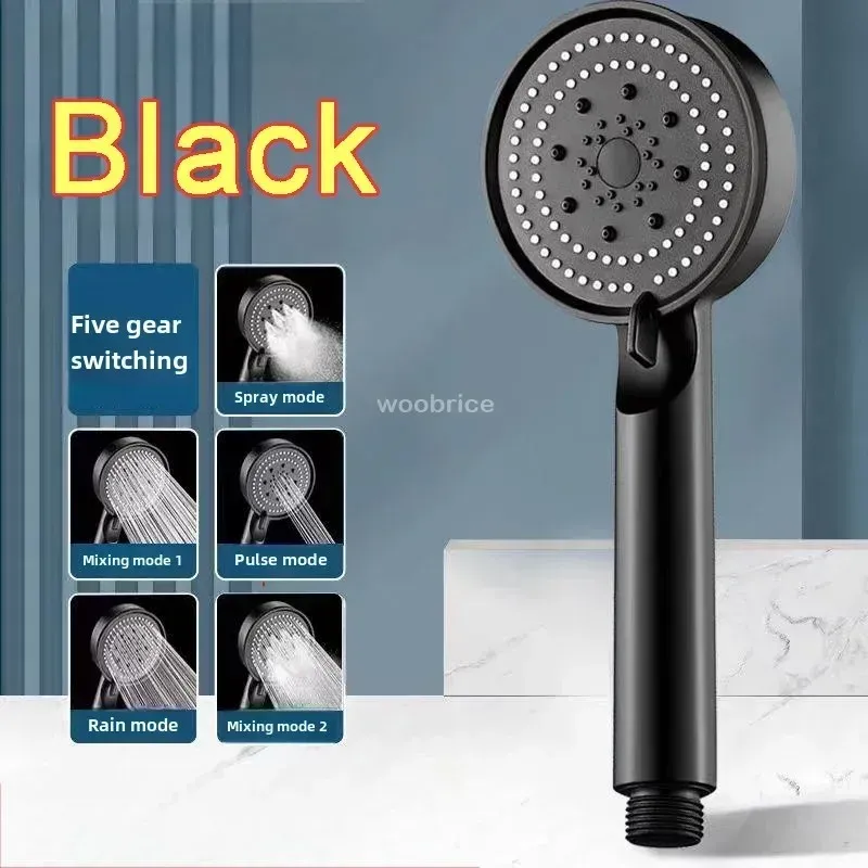 Pommeau de douche haute pression à 5 modes, économie d'eau, avec accessoires 9