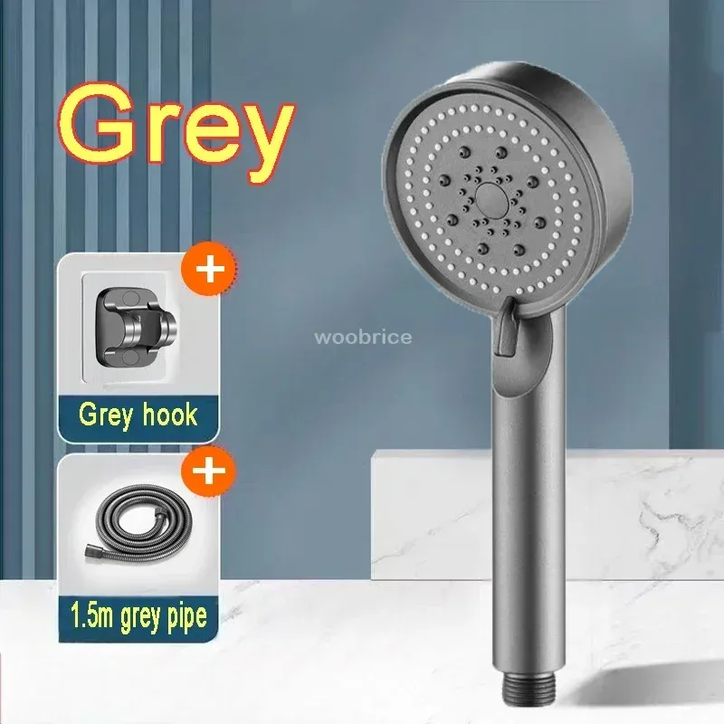 Pommeau de douche haute pression à 5 modes, économie d'eau, avec accessoires 14