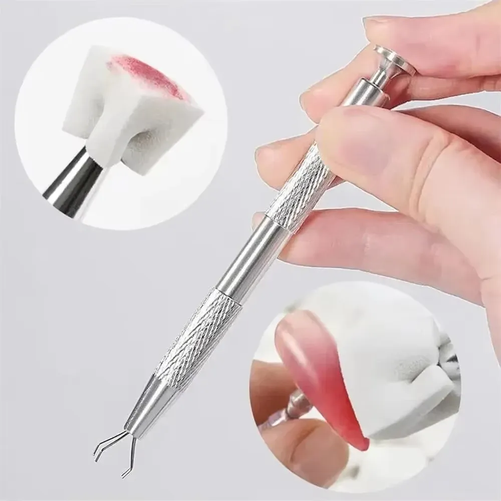 Ensemble d'éponges pour nail art (50 ou 200 pièces) avec pince en acier inoxydable 3