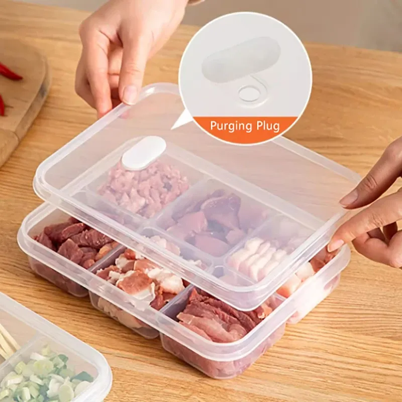 Boîte de rangement transparente pour réfrigérateur, finition