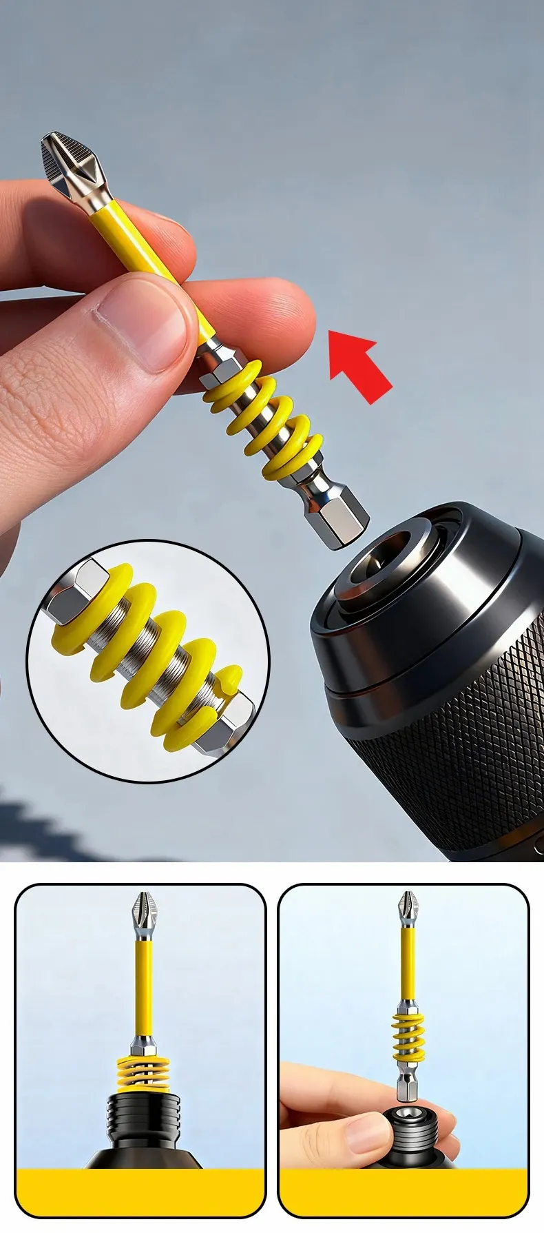 Tige hexagonale compatible avec perceuse électrique