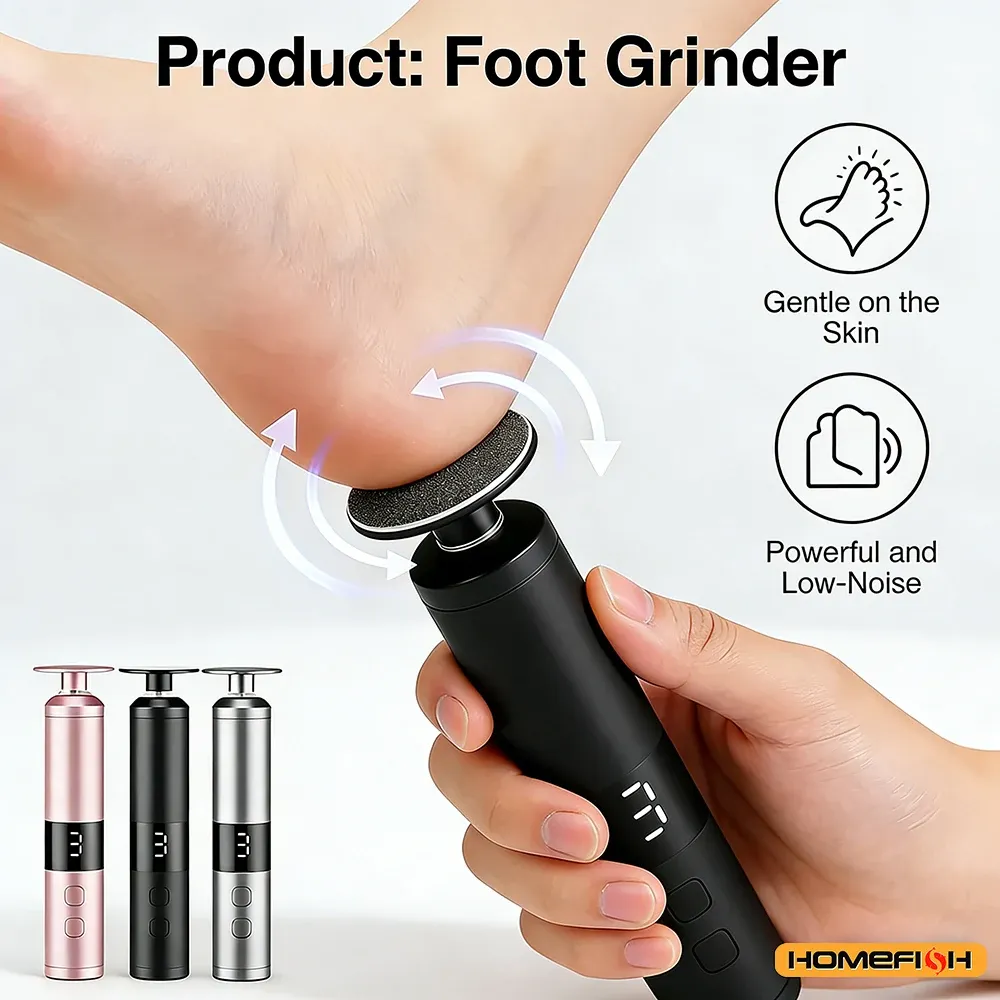 Râpe électrique pour callosités à 3 vitesses avec écran LCD et charge rapide, pour les soins des pieds et des mains à domicile